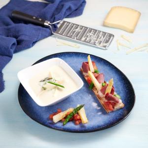 recette tartine magret canard fumé asperge comte